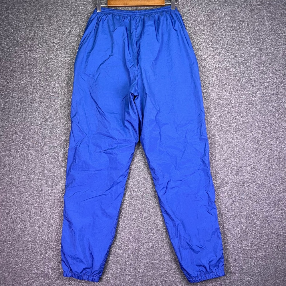 VTG 90s Nike Track Pants Womens L Blue Nylon Windbreaker Athletic Jogger Retro - Picture 11 of 13